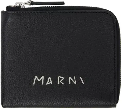 Marni Black  Mending Zip-around Wallet In 00n99 Black