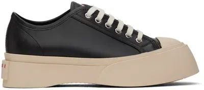 Marni Black Nappa Leather Pablo Lace-up Sneakers