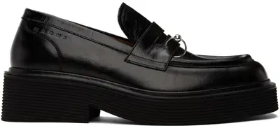 Marni Black O-ring Loafers In 00n99 Black