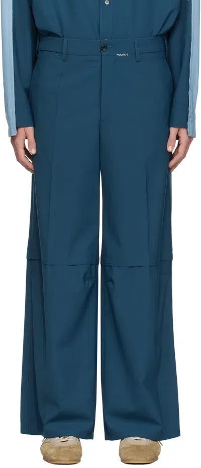 Marni Blue  Mending Trousers In 00b74 Orion Blue