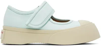 Marni Blue Pablo Mary Jane Ballerina Flats In 00b18 Mineral Ice