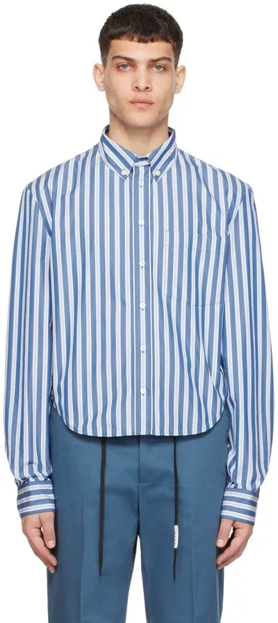 Marni Blue Striped Shirt In Stb37 Opal