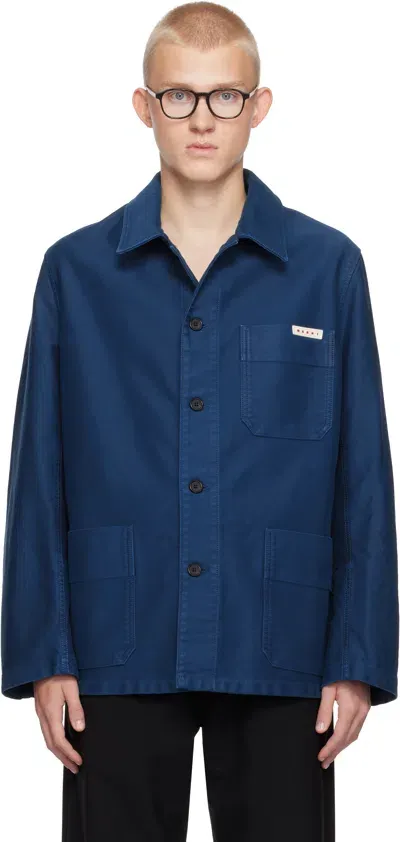 Marni Blue Workwear Jacket In 00b56 Royal