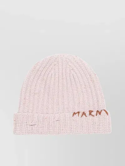 Marni Boukle Effect Wool Hat In Pink