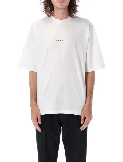 Marni Boxy T-shirt  Logo In White