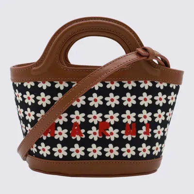 Marni Brown Tropicalia Micro Totes Bag In Zo823