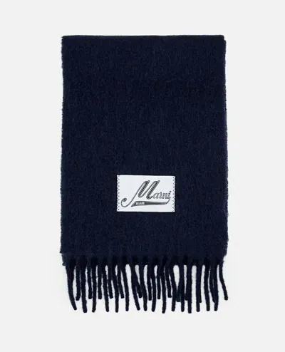 Marni Brusched Alpaca Scarf In Black