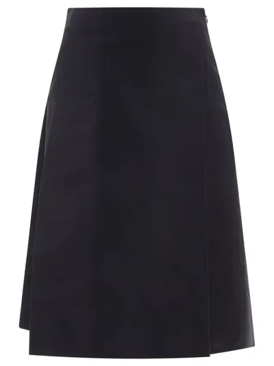 Marni A-line Cotton Midi Skirt In Black