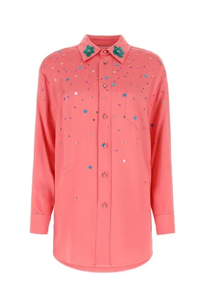 Marni Sequin-embellished Oversized Shirt In Pink