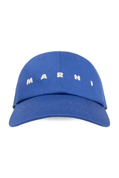 Marni Cap With A Visor In Blue