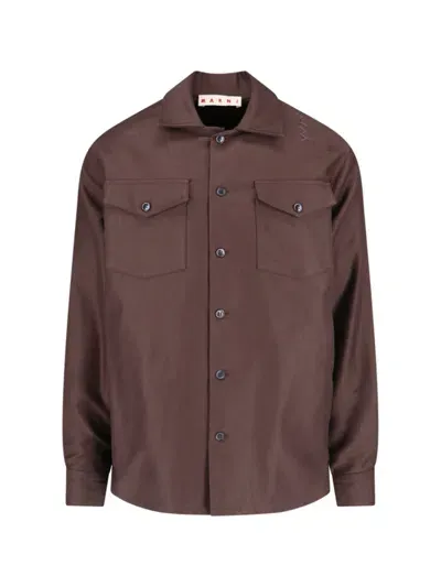 Marni Classic Shirt In Braun