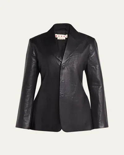 Marni Contrast Blazer In Veryblack