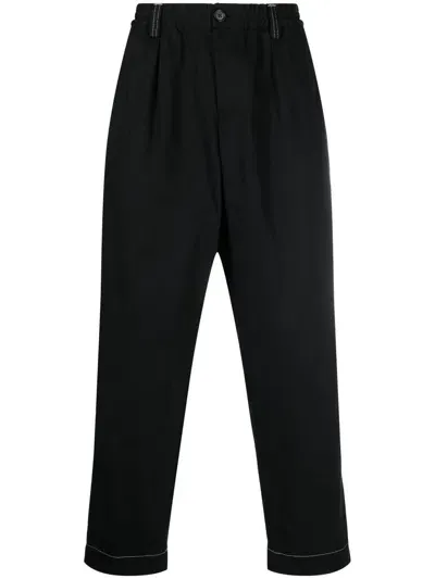 Marni Contrast-stitching Trousers In Black