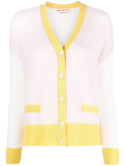 Marni Color Block Cardigan In Multicolor