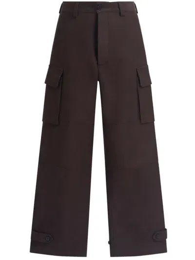 Marni Cotton Cargo Pants In Brown