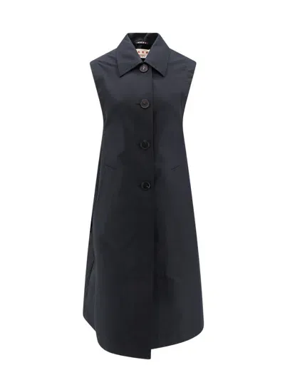 Marni Cotton Coat In Black