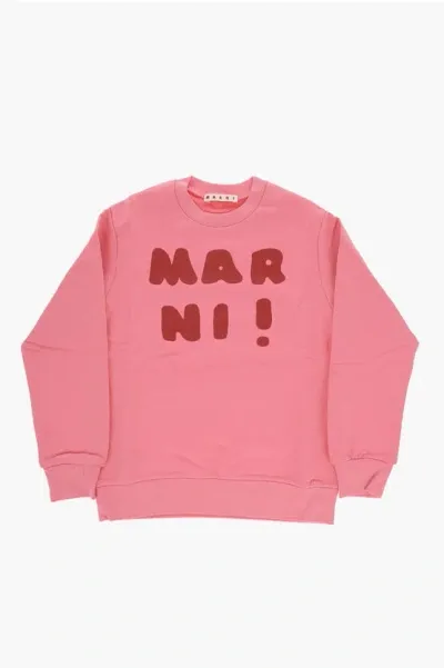 Marni Cotton Crew-neck Sweatshirt In Pink