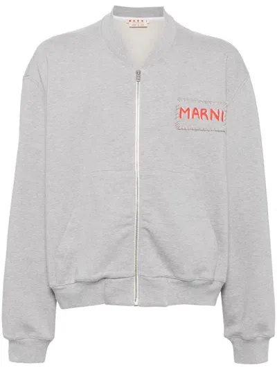 Marni Cotton Jersey Jacket In 灰色