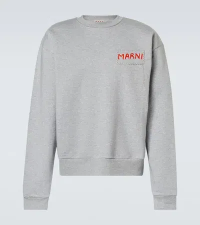 Marni Cotton Jersey Sweatshirt In Gray