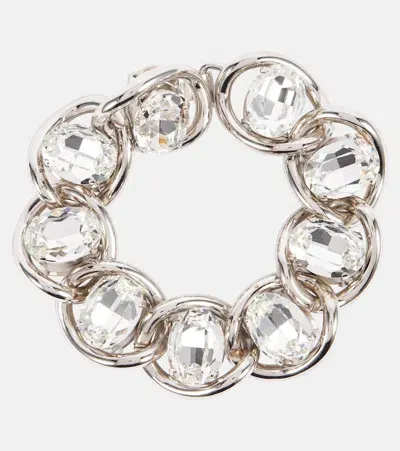 Marni Crystal-embellished Chain Bracelet In Silver