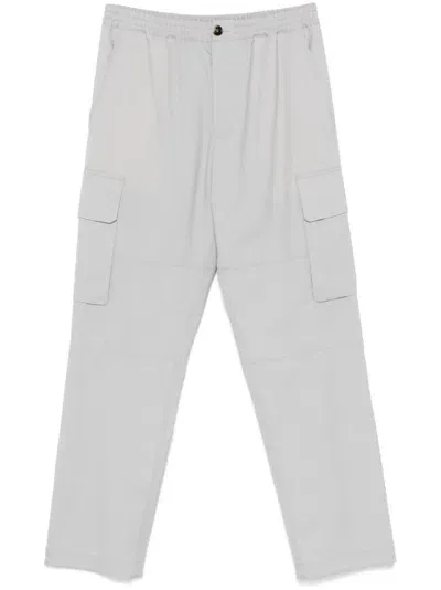 Marni Decorative-stitching Virgin-wool Cargo Pants In Grey