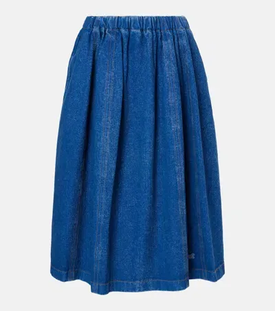 Marni Denim Midi Skirt In Blue