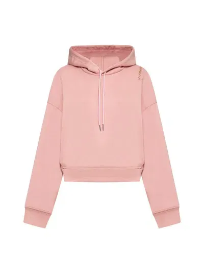 Marni Drawstring Jersey Hoodie In Pink