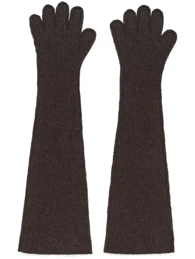 Marni Elbow-length Gloves In Brown