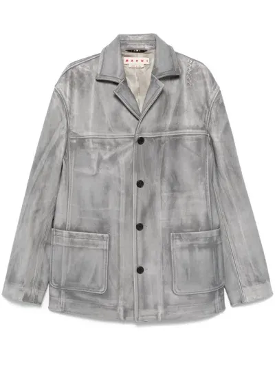 Marni Faded-effect Coat In Grey