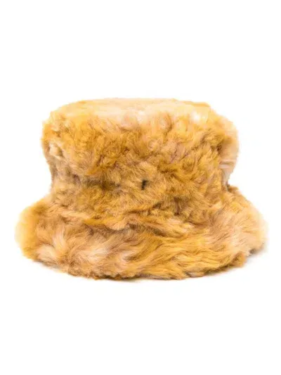 Marni Faux-fur Bucket Hat In Gelb