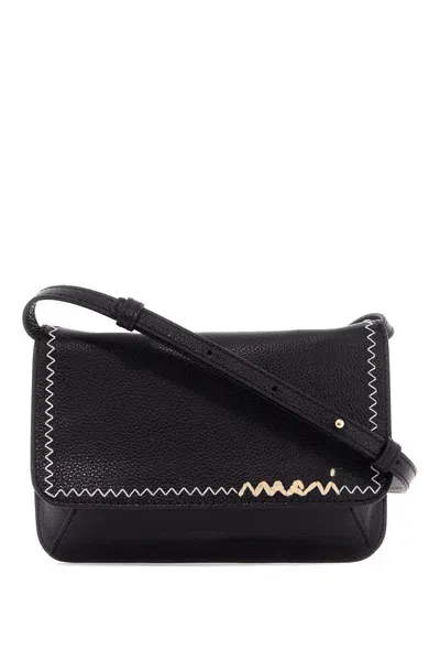 Marni Flap Trunk Shoulder Bag With In Black