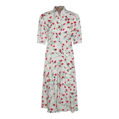 Marni Floral Printed Midi Dress In Multicolour