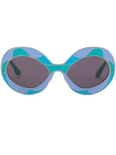 Marni Fontana Land Of Revelations Oversize-frame Sunglasses In Blue