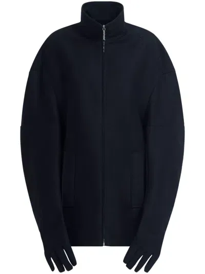 Marni Glove-sleeves Cotton Bomber Jacket In Black