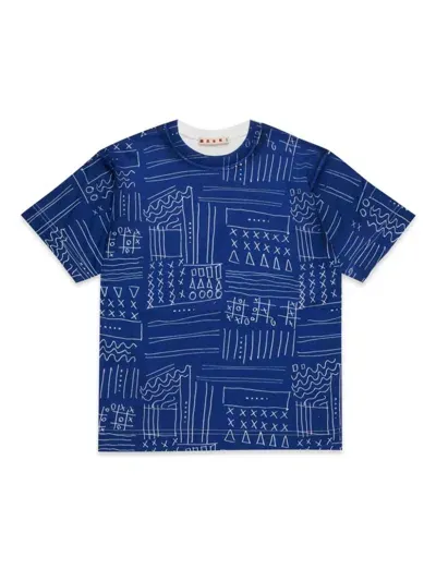 Marni Graphic-print T-shirt In Blau