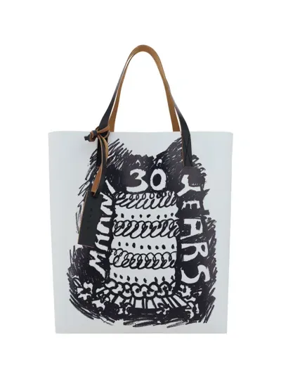 Marni Logo-print Tote Bag In Black