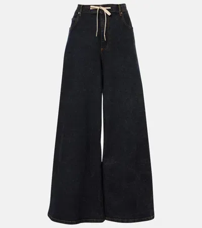 Marni High-rise Wide-leg Jeans In Black