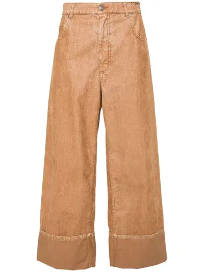 Marni High-waist Wide-leg Trousers In Neutrals