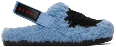 Marni Kids Blue Fussbett Sandals In Var 2