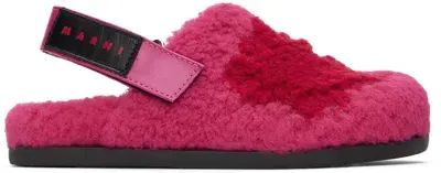 Marni Kids Pink Fussbett Sandals In Var 1