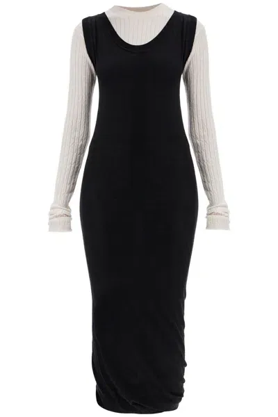 Marni Layered Knit Dress In Black