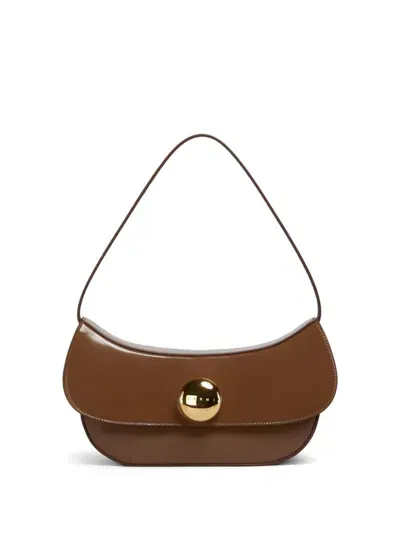 Marni Leather Shoulder Bag In Brown