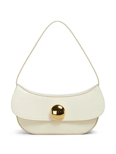 Marni Leather Shoulder Bag In White