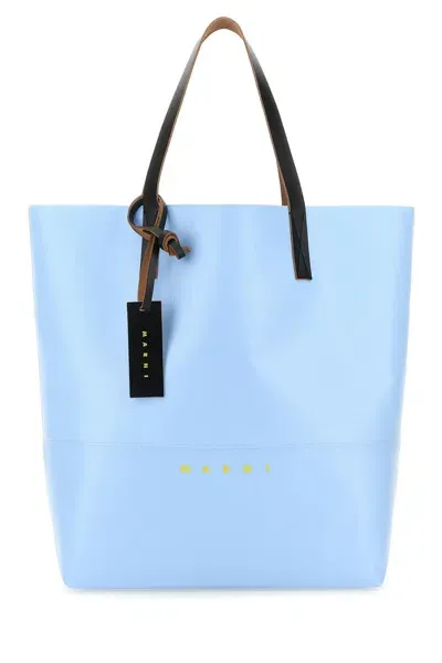 Marni Light Blue Pvc Tribeca Shopping Bag