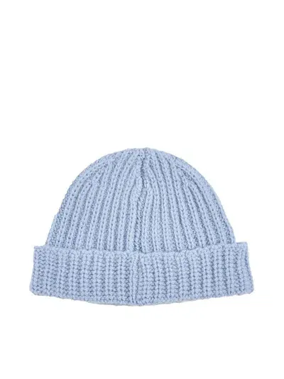 Marni Light Blue Wool Beanie In Smoke Blue