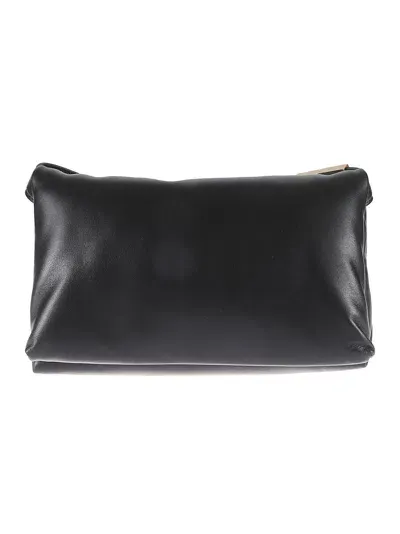 Marni Logo Detail Shoulder Bag In Nero