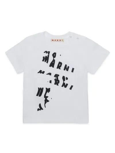 Marni Babies' Logo-print T-shirt In White