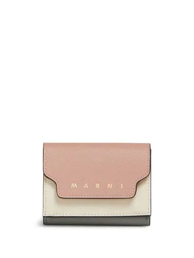 Marni Logo-stamp Wallet In Pink