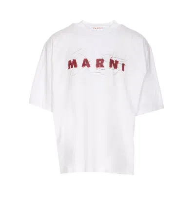 Marni Logo T-shirt  In White