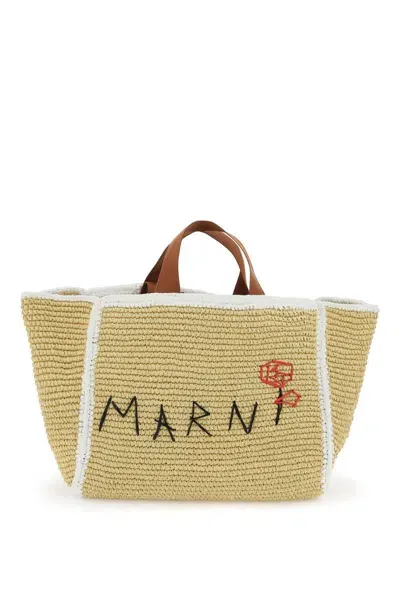 Marni Medium Sillo Tote Bag In Beige